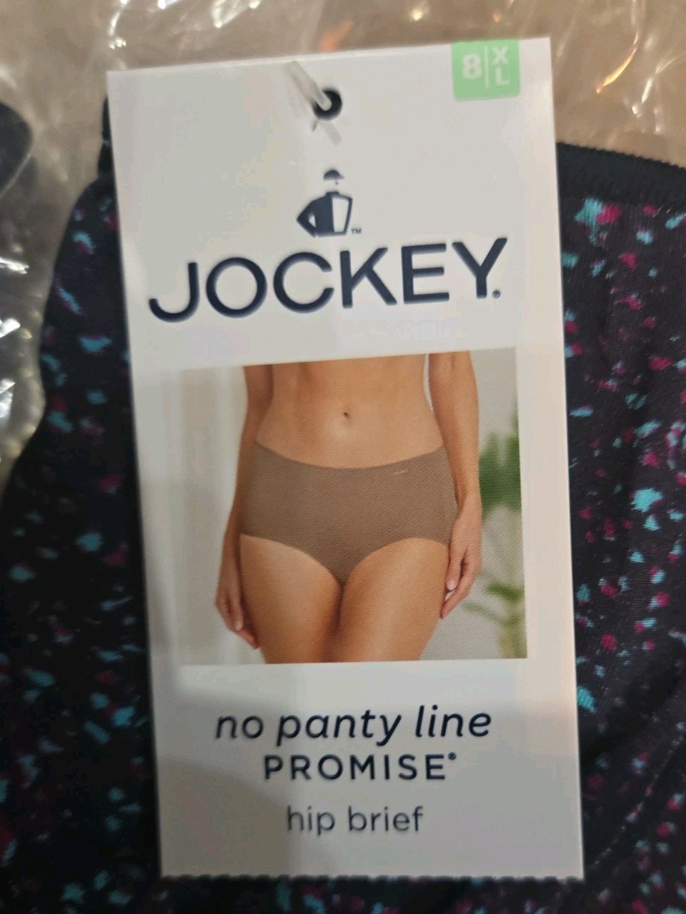 JOCKEY Logo Women’s No Panty Line Promise Tactel Hip Brief 8/XL nwt $11.50