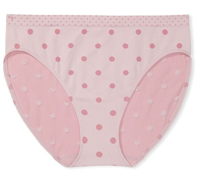 M Pink Dot SEAMLESS NOSHOW FULLCOVER Victorias Secret High Leg Waist Brief Panty