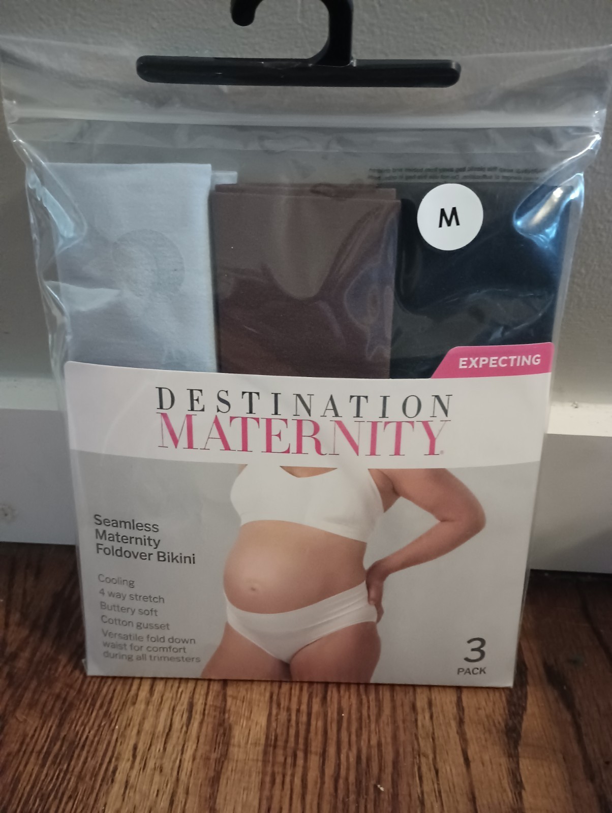 NEW Destination Maternity Seamless Foldover Bikini Underwear 3 pk M Medium 8 10
