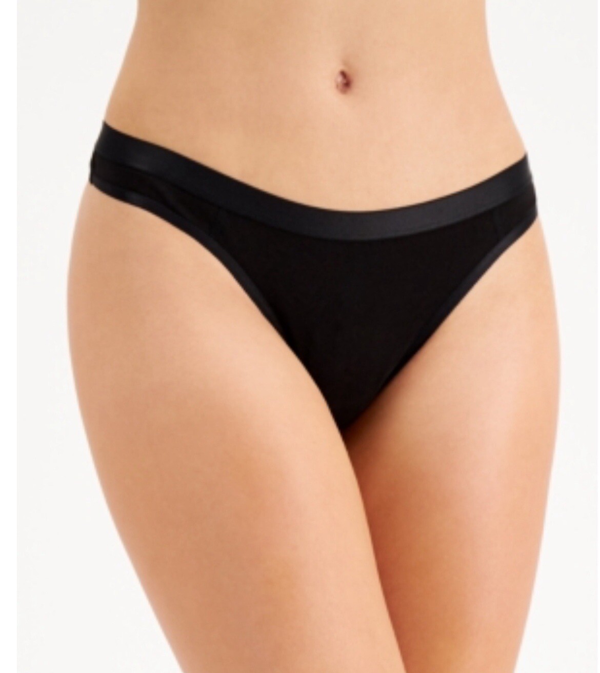 Jenni Women’s Thongs 3 Pair Size Medium, Solid Black, New
