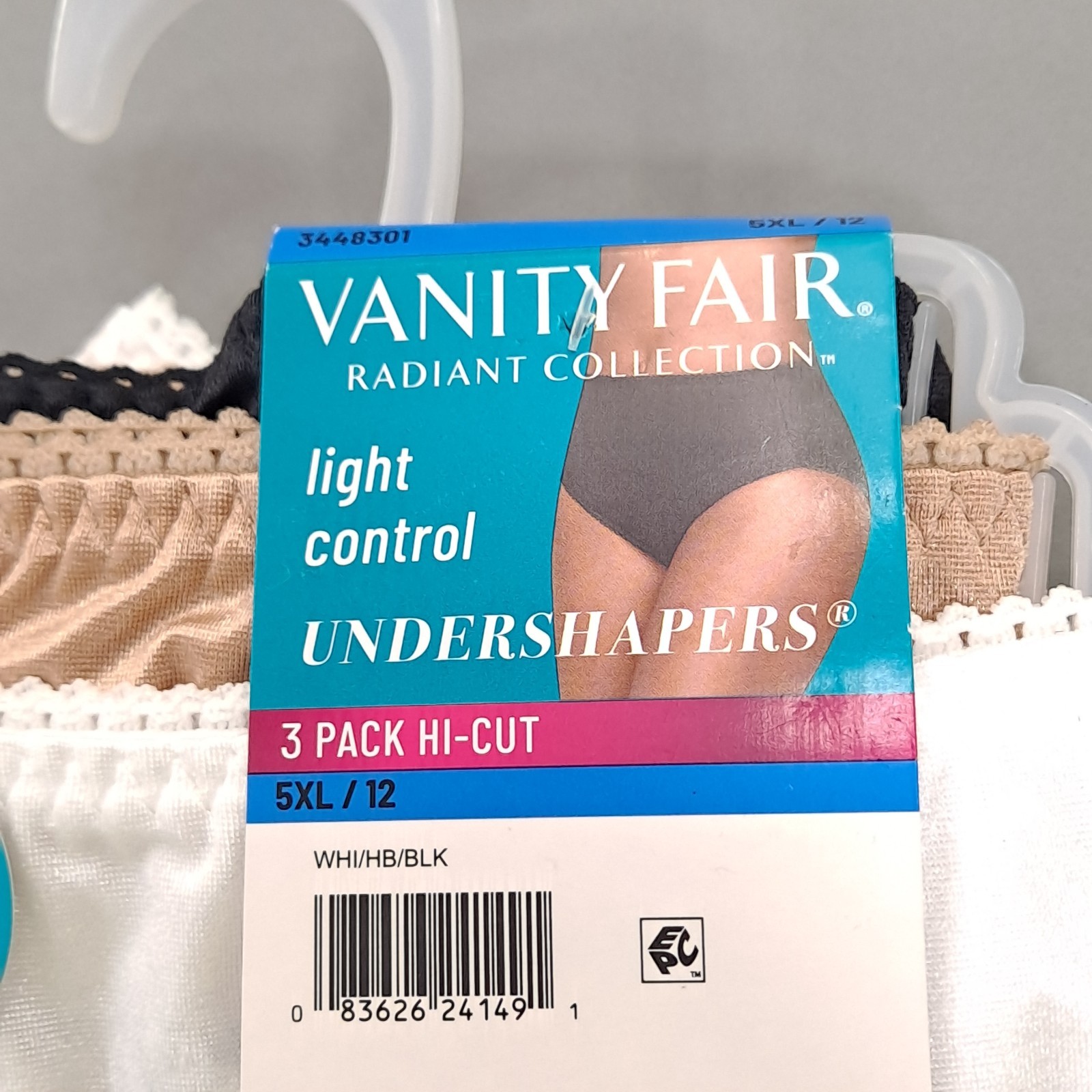 6 Pairs Vanity Fair Undershapers Underwear Light Control Hi-Cut Smoothing 5XL/12