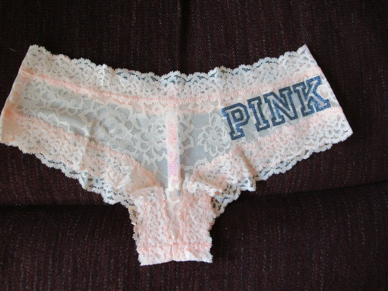 Victoria’s Secret VS PINK Variety No-show Thong Panty Underwear, SMALL lace NEW