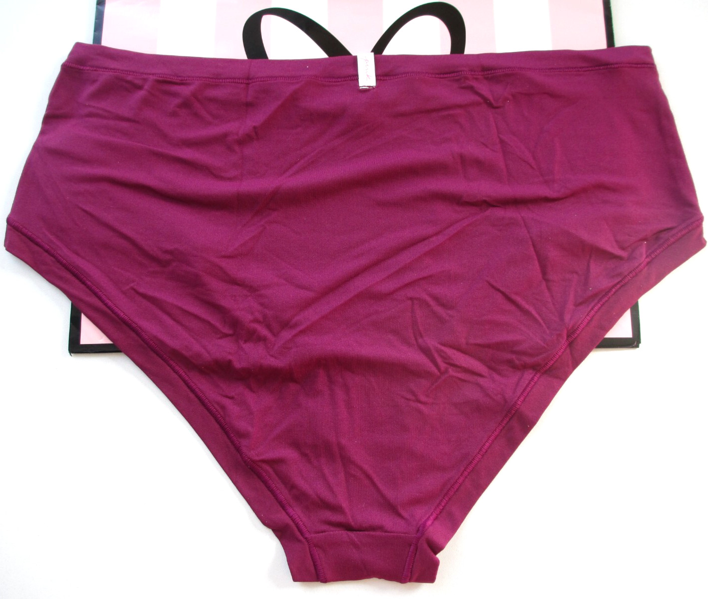 VICTORIA’S SECRET PINK Hiphugger Panty L Maroon NWOT Purple VS Stretchy Soft