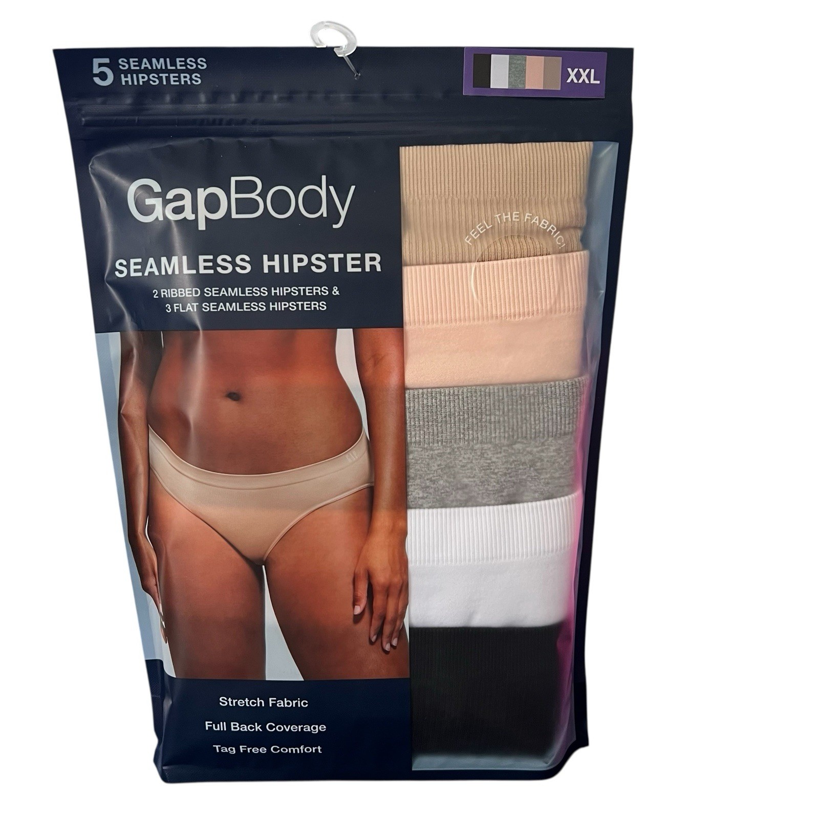 GapBody Women’s 5 Pack Seamless Hipster Size XXL Multicolored