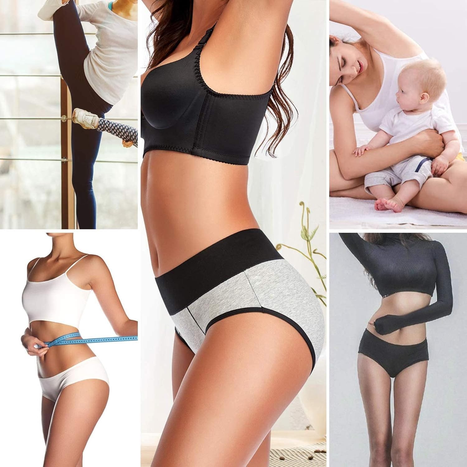Womens Cotton High Waist Full Coverage Briefs Soft Stretch Breathable Panties