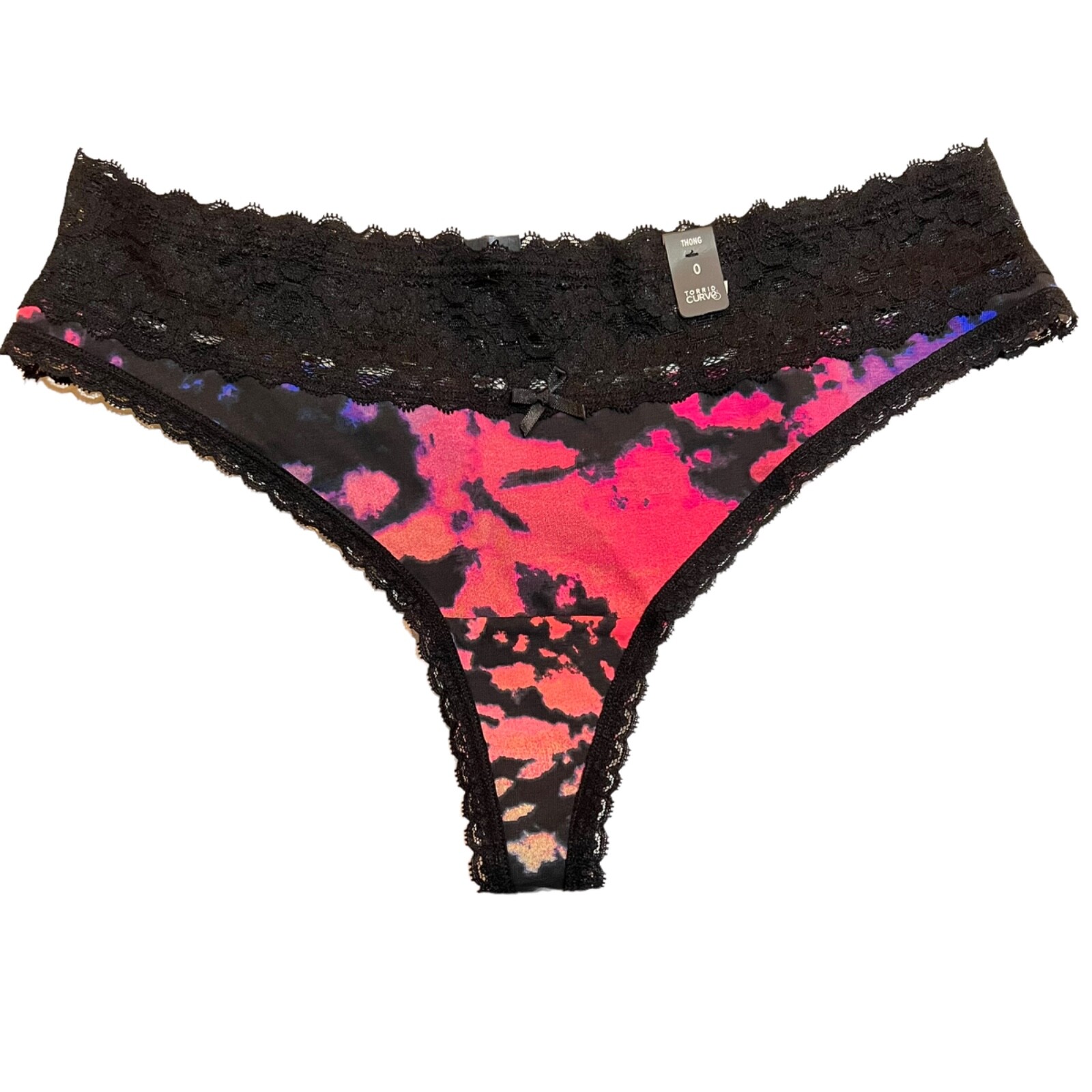 NWT TORRID Thong Pantie Sz 0X-1X-2X-3X-4X Multicolor Jersey Black Lace