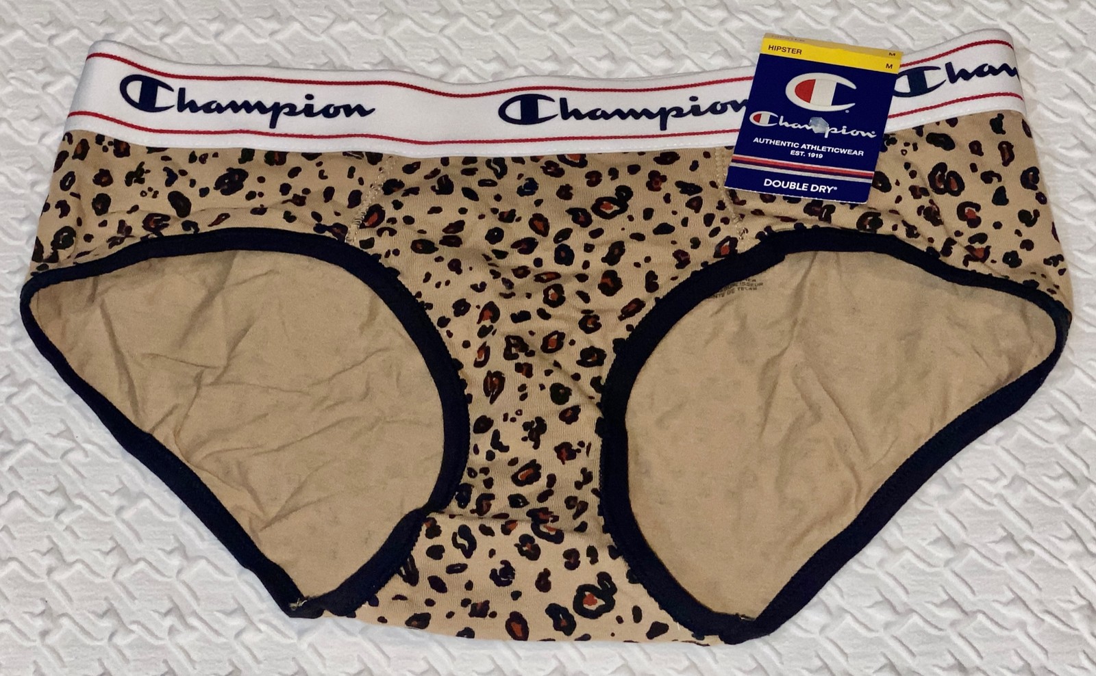 CHAMPION Wide Waistband Leopard Cotton Heritage Hipster Panty Womens Sz S 5 XL 8