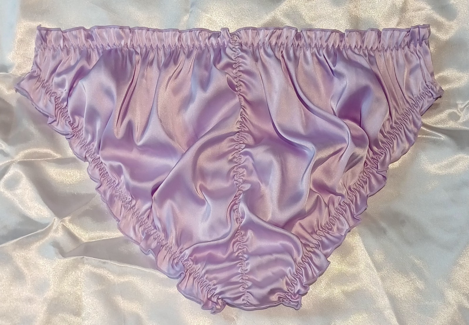 Romantic Lavender Lilac Pleated Satin Panties Knickers CD TV Sissy 3XL UK 22