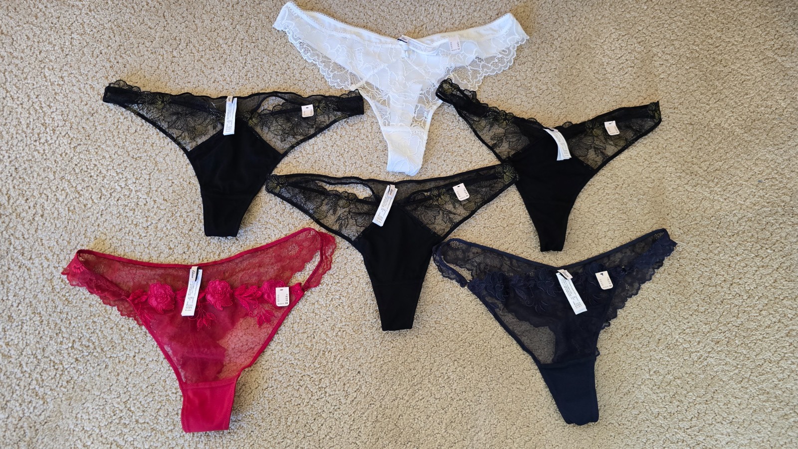 Lot 6 NWT ETAM Nordstrom women’s underwear thongs Panties S M L strings lace new
