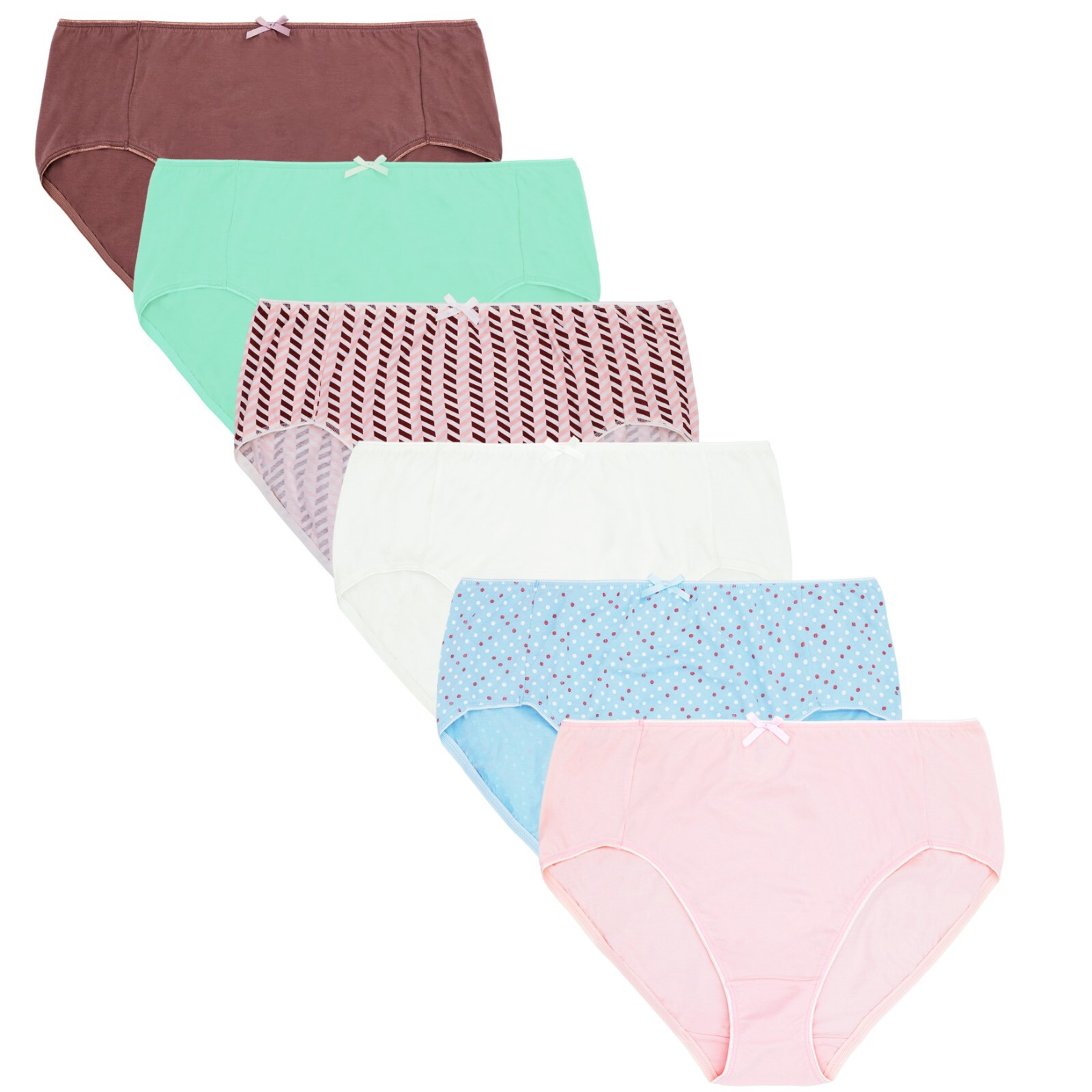 Curve Muse Women’s 100% Cotton Bikini Briefs Panties Underwear 6 Pack