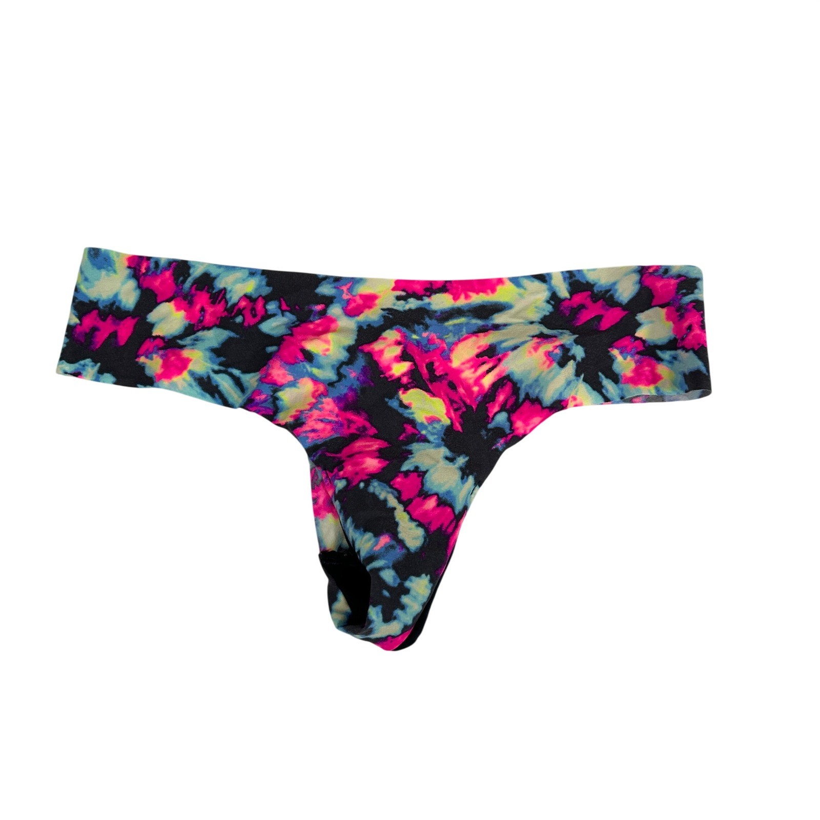 PINK Victoria’s Secret Tie Dye Seamless Thong Panty XS Multicolor Neon