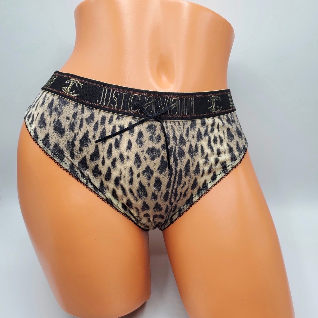 Just Cavalli Very Sexy Exclusive Smooth Leopard Thong Size XL US / 6 EU NWT  