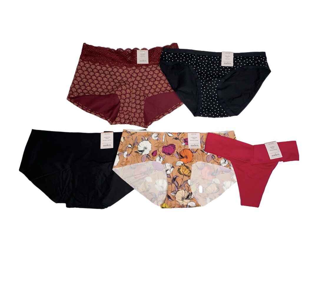Women’s 5pk Assorted Styles & Colors Underwear – Auden – Size XS (0-2) – 697