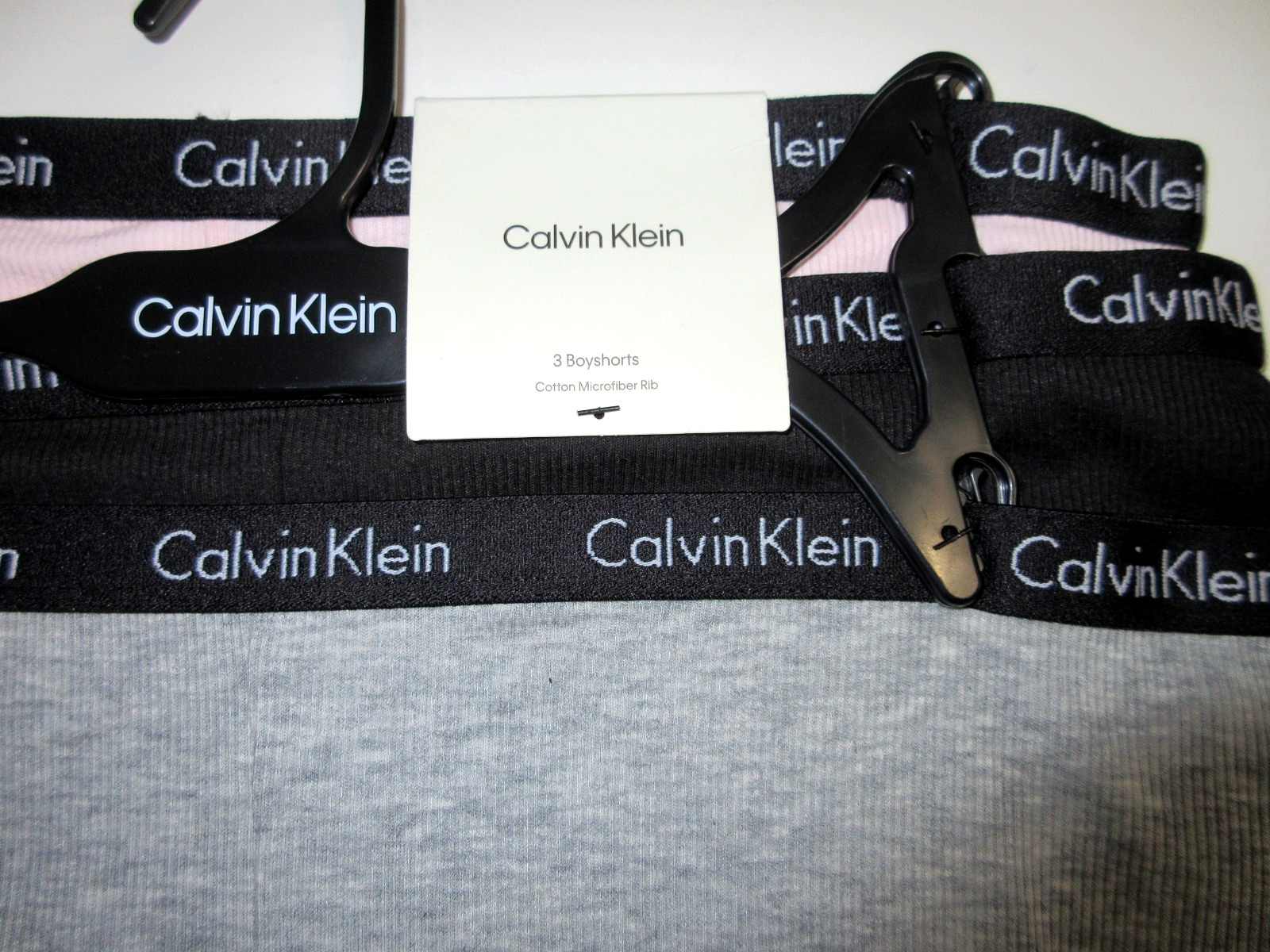 Calvin Klein 3-Pair BOYSHORT Panties Logo Stretch Cotton blend QP3435R women ~ M