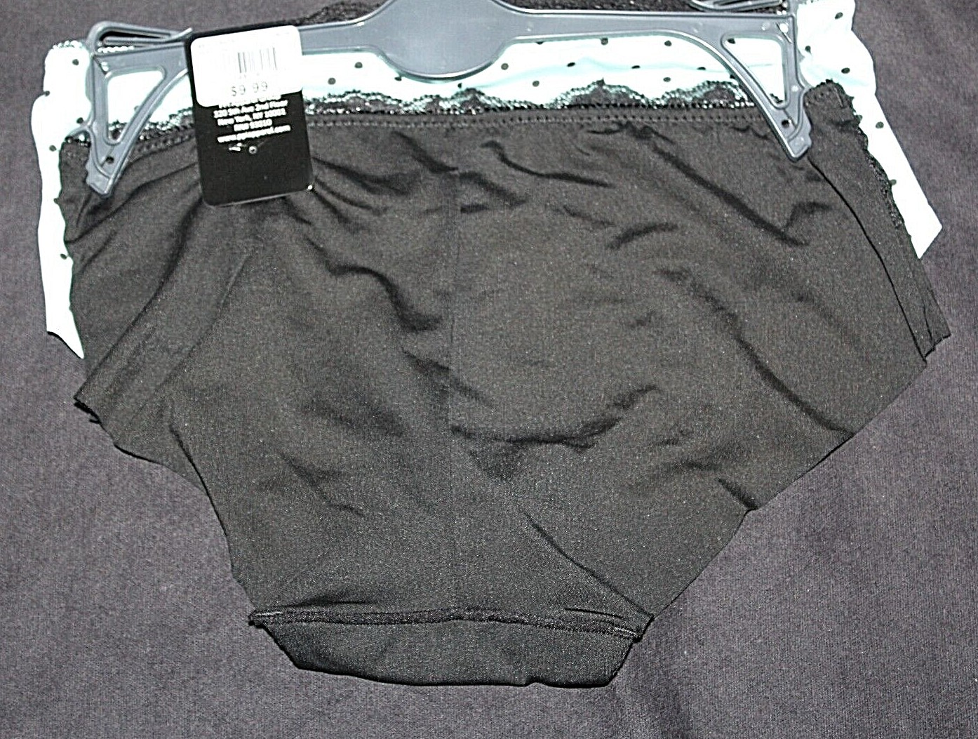 Kathy Ireland Intimates Blue/Black Luxury Lace Lined Hi-Cut Panties 2-Pk Small