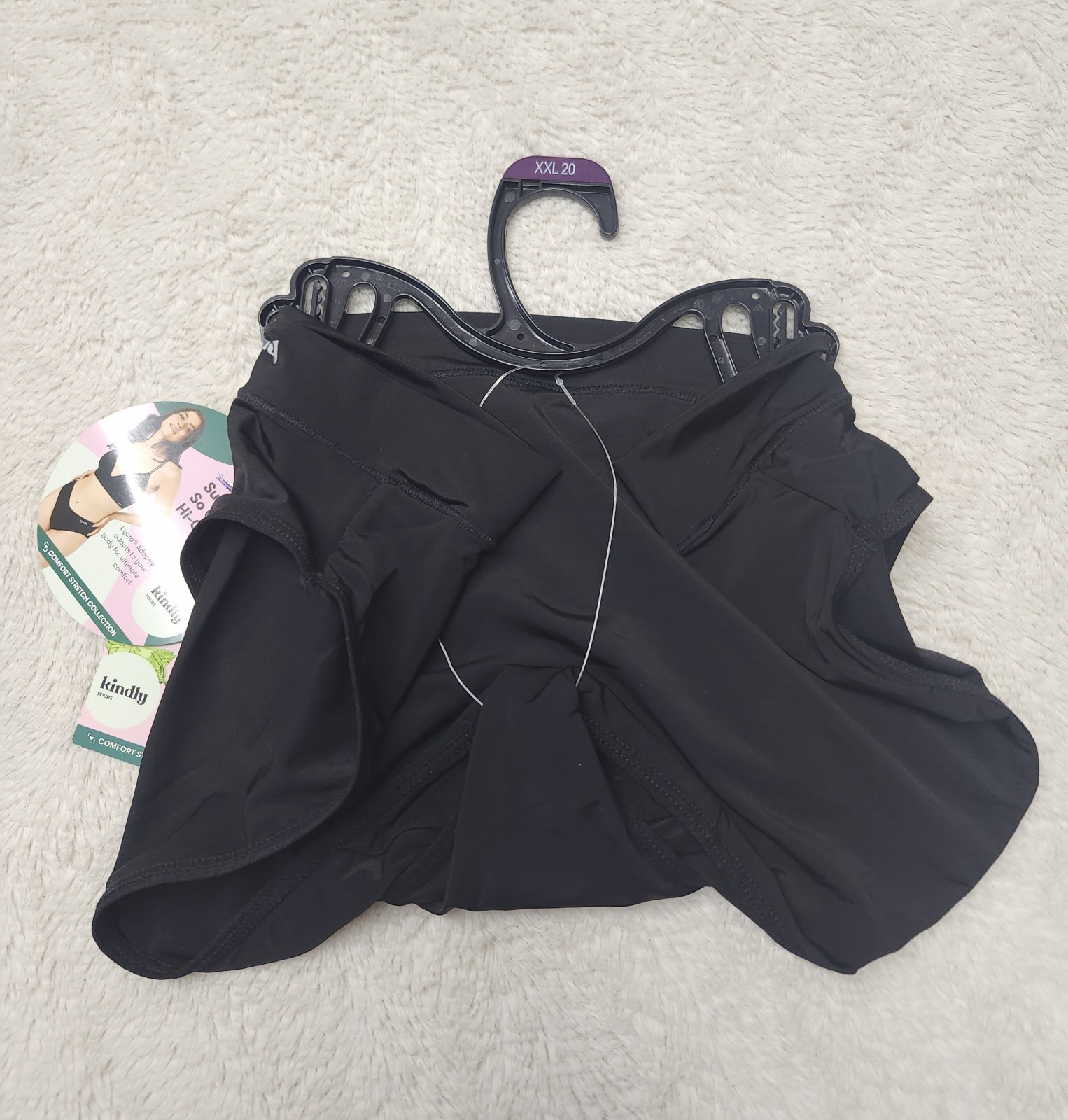 • NWT Kindly Yours So Comfy Cross-over Hi-Cut Panty Size XXL Black
