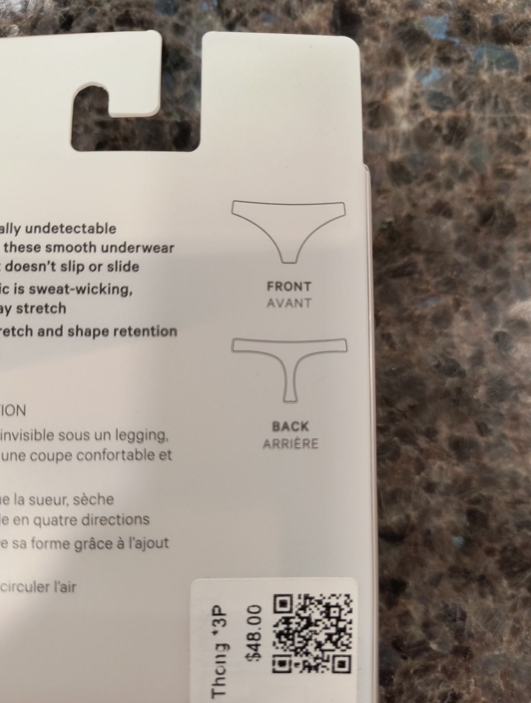 Lululemon Women’s InvisiWear Mid-Rise Thong Underwear 3 Pack, SMALL