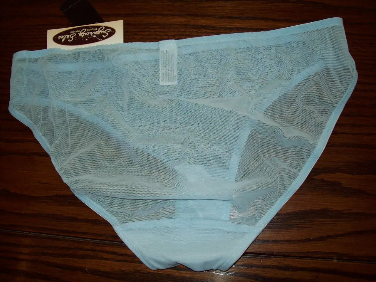 NWT RARE* WACOAL BIKINI PANTIES EMBRACE LACE SHEER W EMBROIDERY 64391 BLUE 488 L