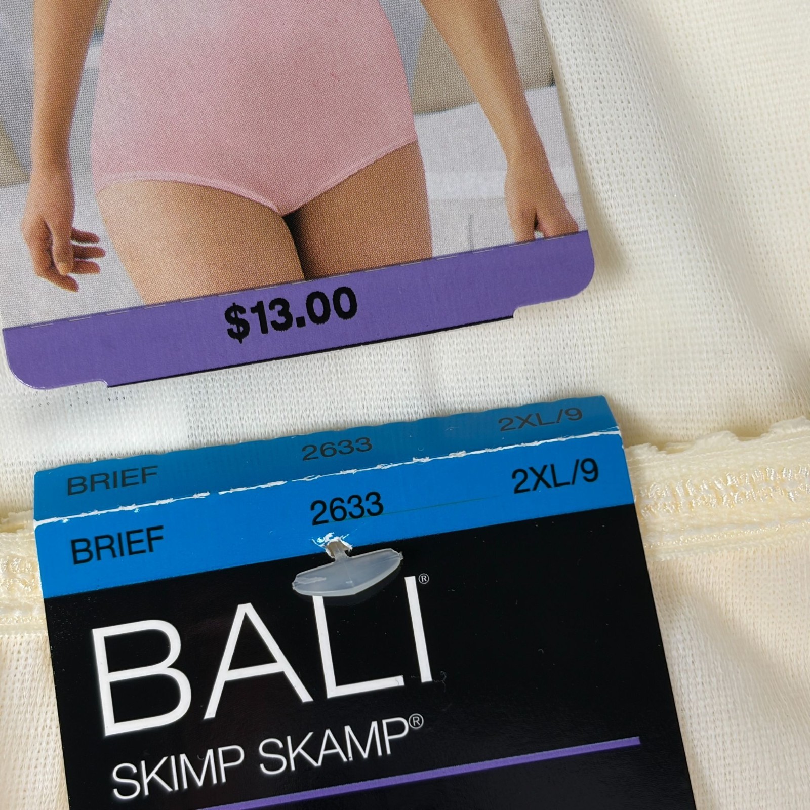 3 Bali Skimp Skamp Brief Size 2XL / 9 Full Coverage Panties 2633 Moonlight