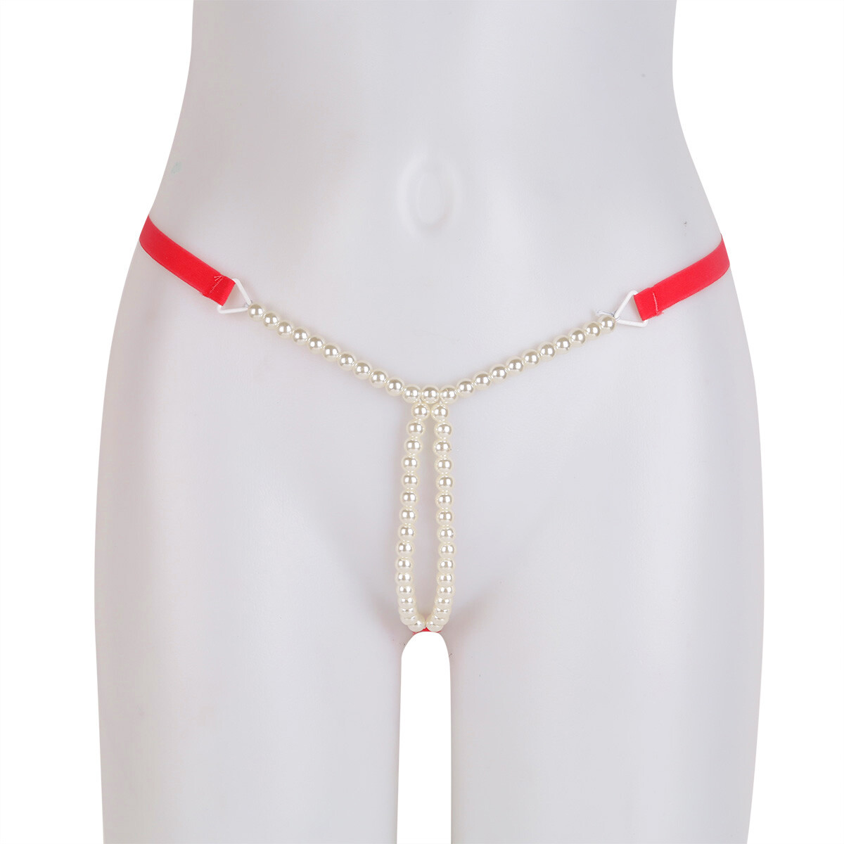 Fashion Women Sexy Underwear Cutout Pendant Pearl Beads Embellished G-String
