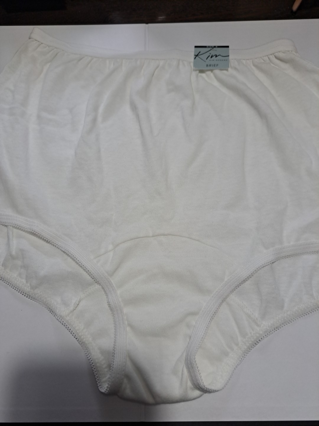 Kim Rogers Soft 100% Cotton White Full Panty Panties Brief #506 Sz 6 USA