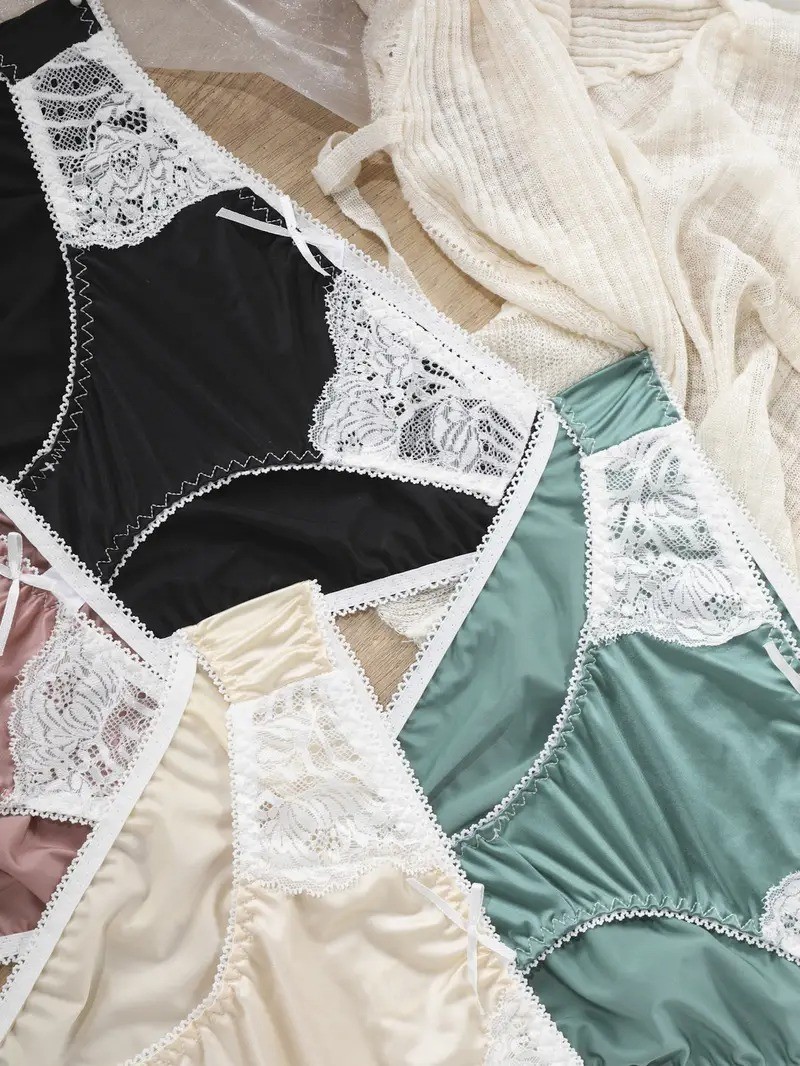Satin with Embroidered Lace Accents Panties Great for Men Size X-Large (BG 36)