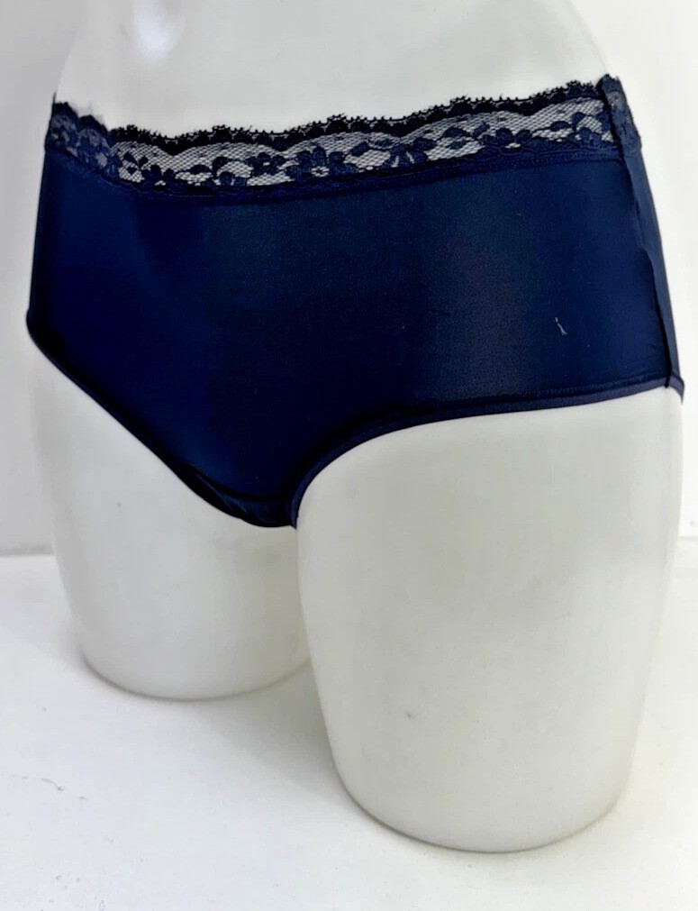 Ex M&S Navy Lace Trim Short Briefs Knickers Pack Of 5 Size 6 8 10 12 14 16 18 20
