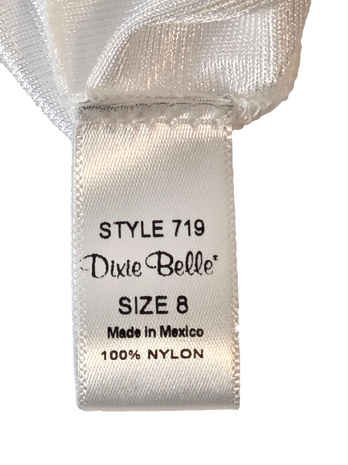 3 New Dixie Belle Velrose Nylon Panties Style 719 White Scalloped Leg Size 8