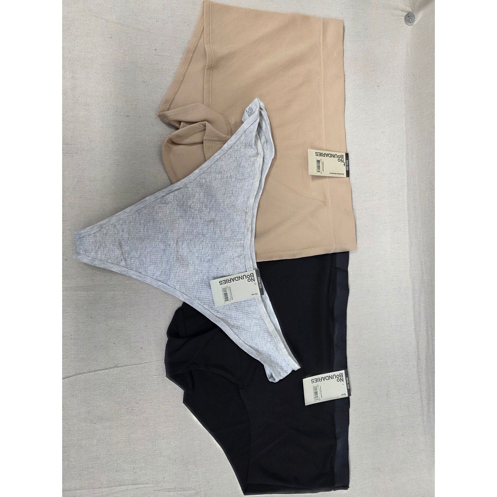 No Boundaries Womens Panty Bundle XXXL 22 Thong Boyshort Brief 3 Pack New
