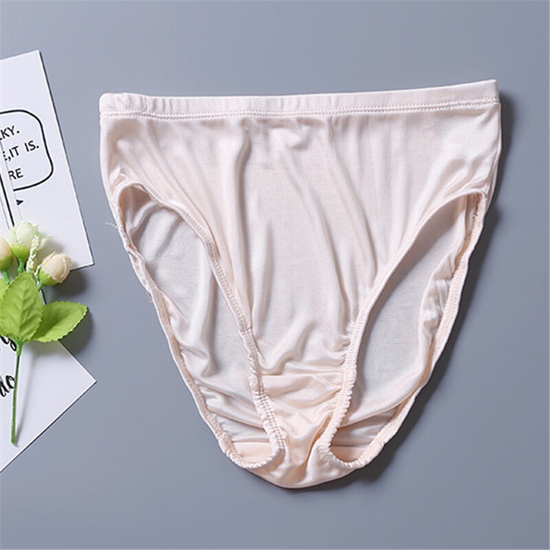 3pcs Womens Silk Knit Briefs Mulberry Silk Lady Panties Breathable Comfortable