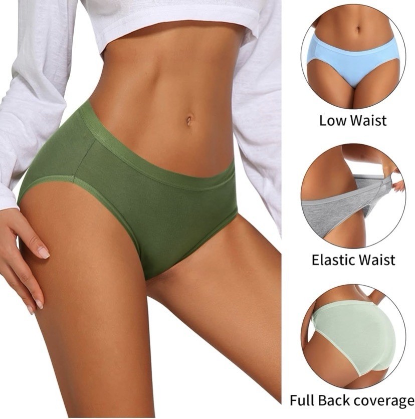 Women’s Cotton Bikini Panties Hi-Cut Full Cover. Stretch 10-pack Sz M Damage Box