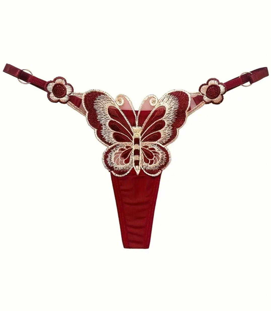 3pcs Sexy Butterfly Embroidered Thongs Low Rise, Adjustable BNWT 8 upto a 14 siz