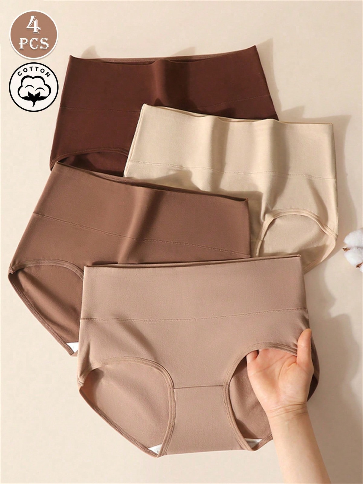 4 Pack/Pack High Waisted Cotton Women’s Underwear in Sporty Cheap24