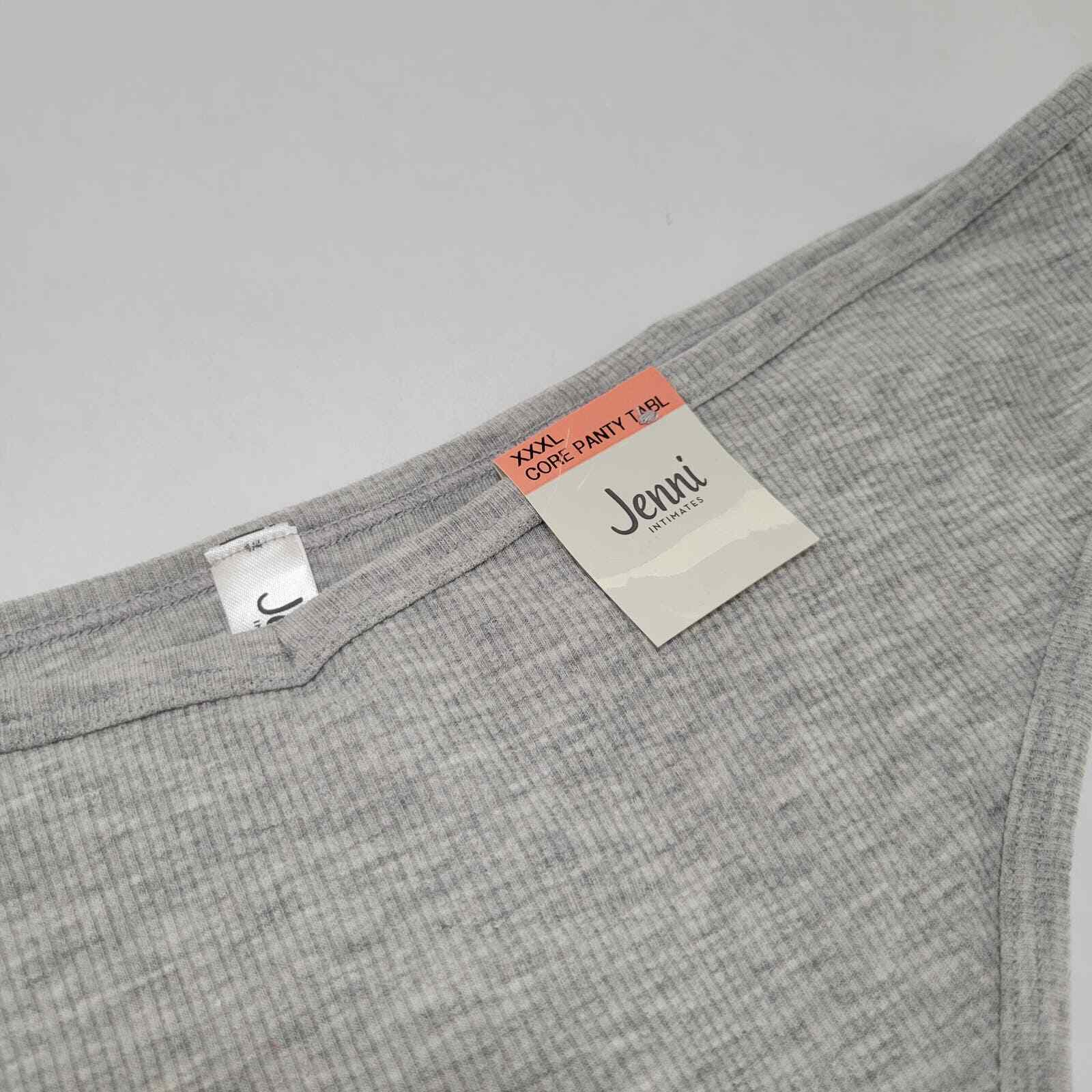 Jenni Women’s Ribbed Thong Panty, Sleep Grey Heather NWT XXXL