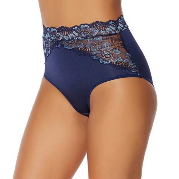 Rhonda Shear Nude Lace Inset Seamless Lt Control Brief Panties New