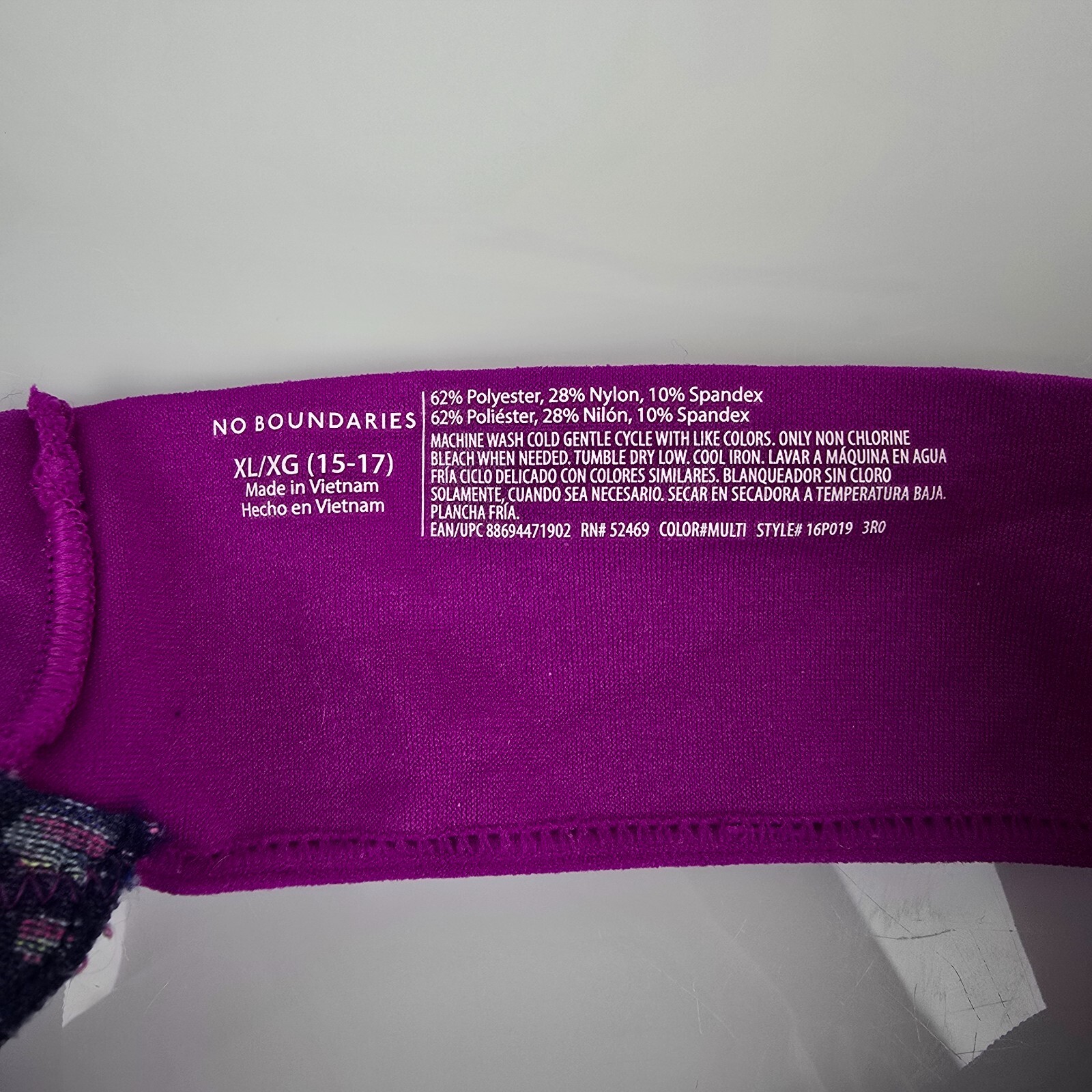 NWT No Boundaries NOBO Purple Leopard V Thong Panties Size 8 XL