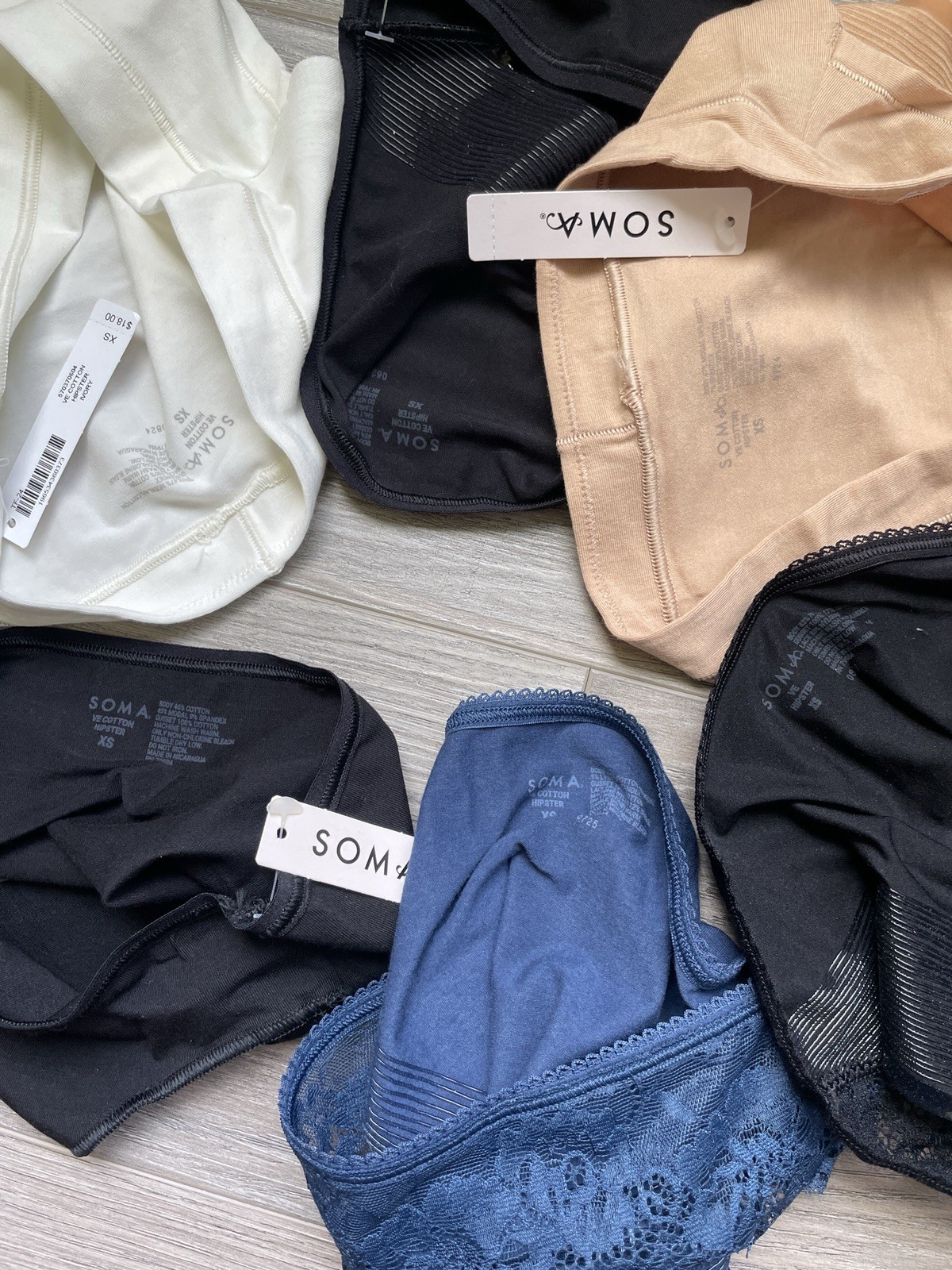 $110 Soma Panty Lot ~6 Pairs ~X-Small~ Vanishing Edge Hipster~ No-show~NWT❤️
