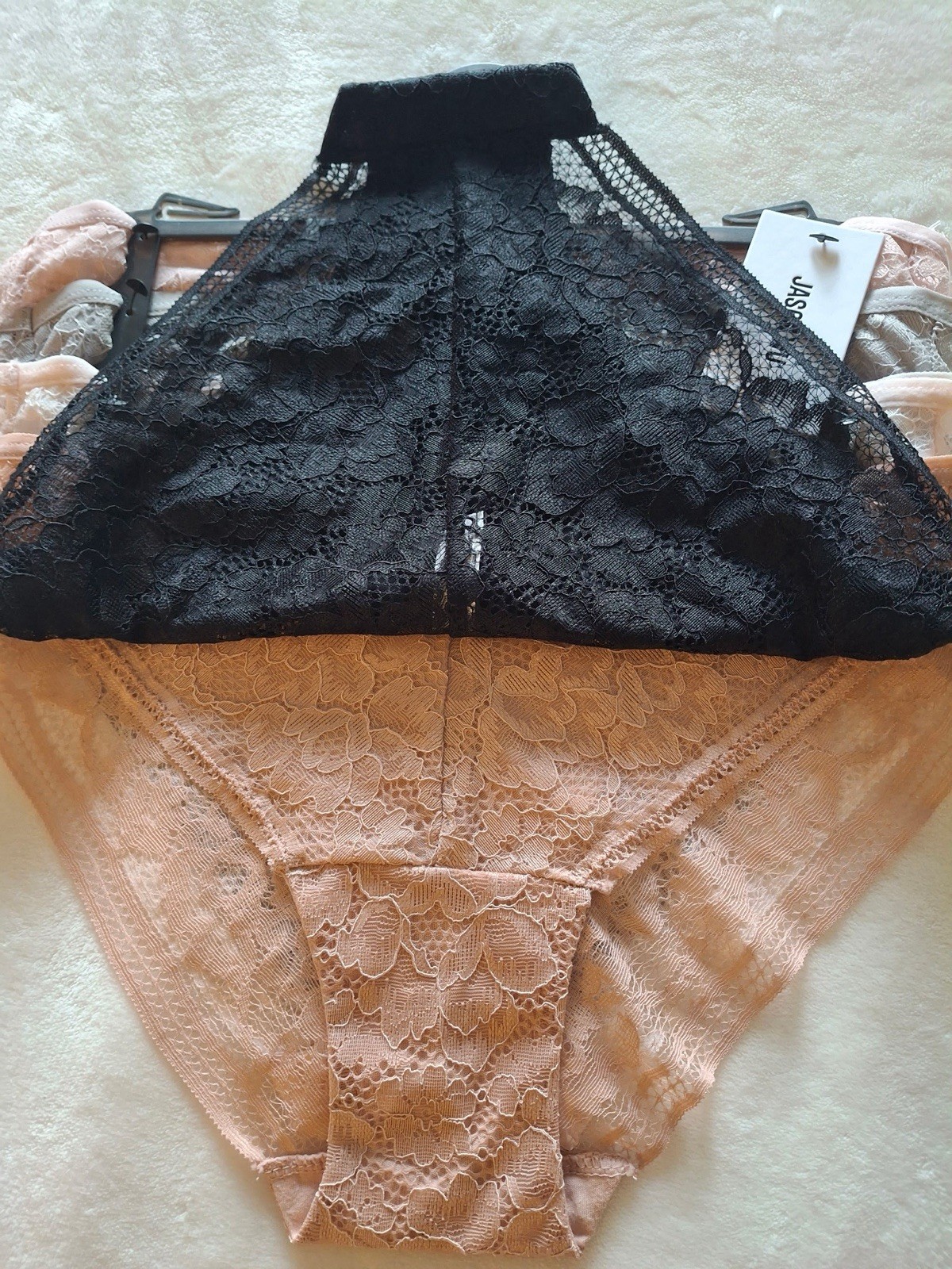 5pk Jason Wu Bikini Panties Underwear Sz LARGE Black Pink Nylon