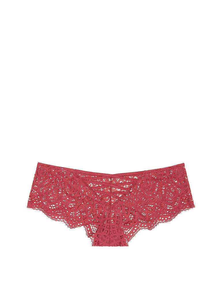 Victoria’s Secret Very Sexy Crochet Lace-Up Cheeky Panty Deep Red