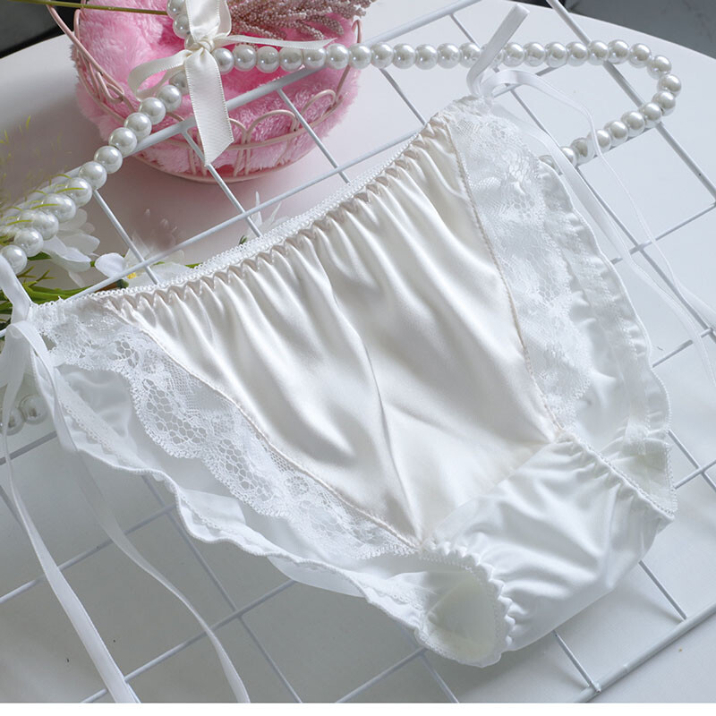 Cute Girls Faux Satin Lace Panties Underwear Briefs Low Waist Princess Knickers