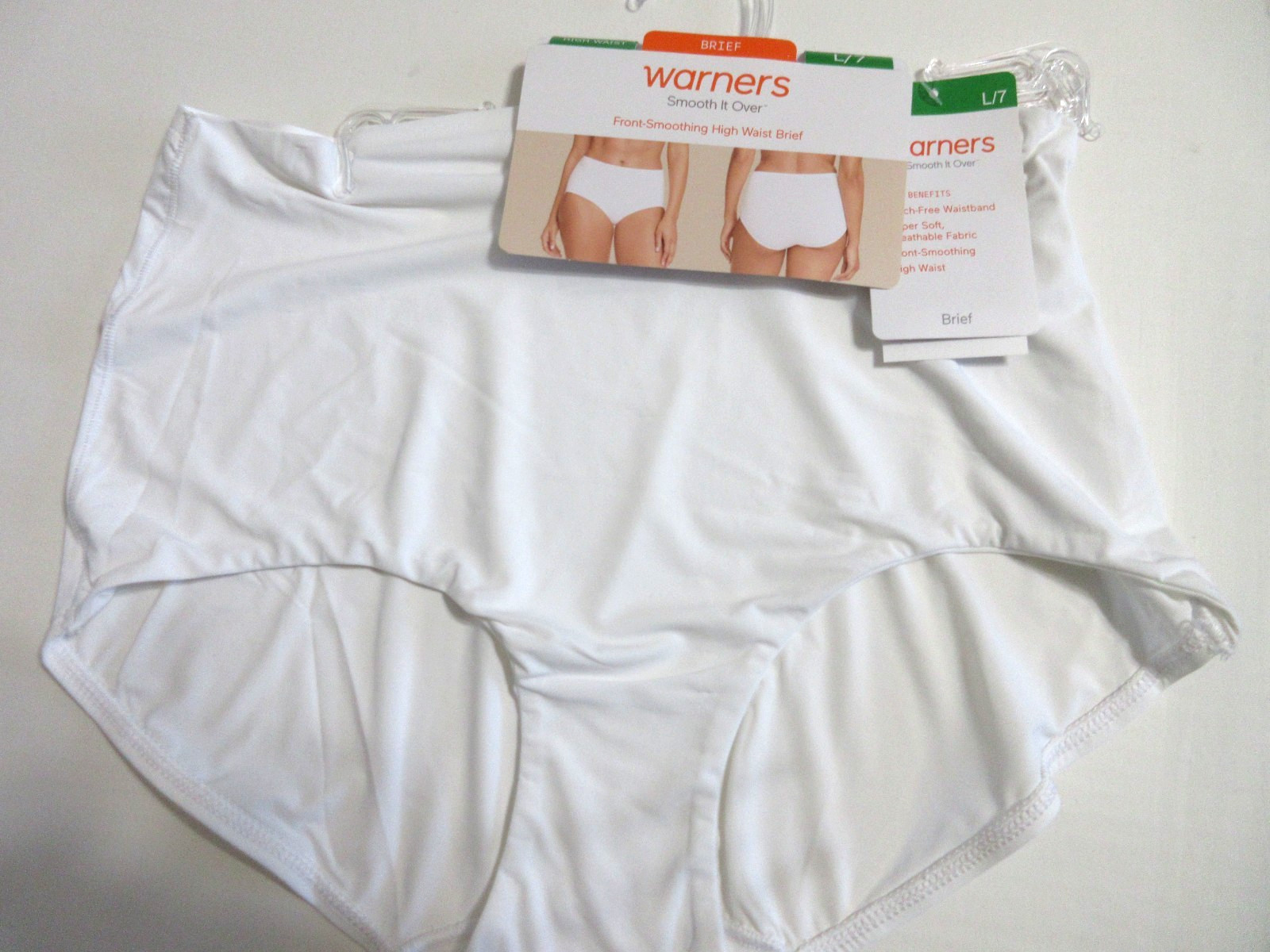 Warners BRIEF Smooth it over Front High Waist RS9021 white breathabl nylon ~ L/7