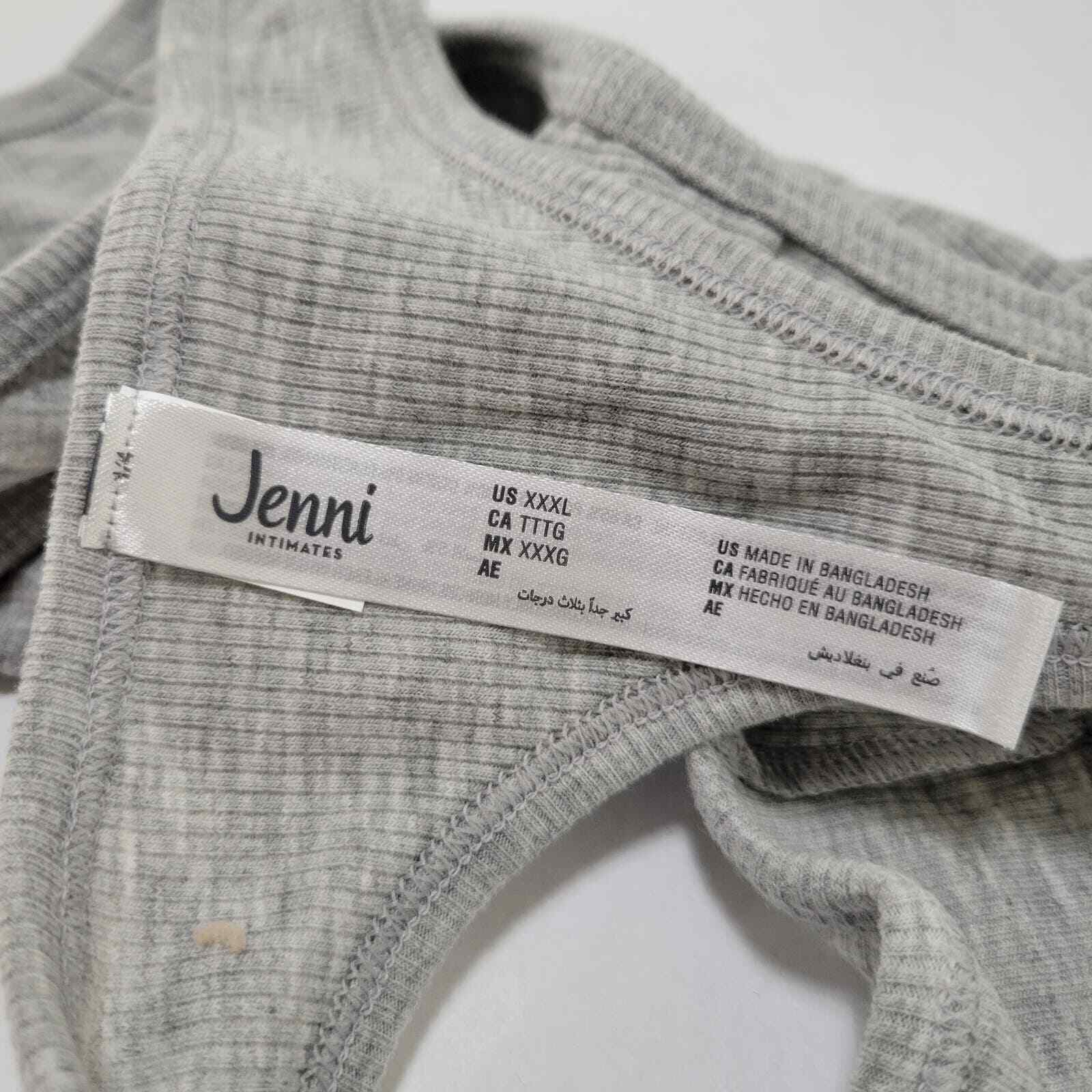 Jenni Women’s Ribbed Thong Panty, Sleep Grey Heather NWT XXXL