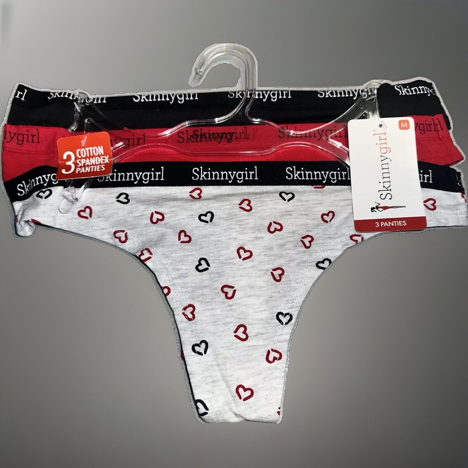 Skinnygirl Womens Cotton Spandex Panties 3-Pack – M New NWT