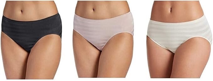 Jockey Underwear Panties Seamfree Hi -Cut Legs, Smooth Microfiber Stretch, 3Pack