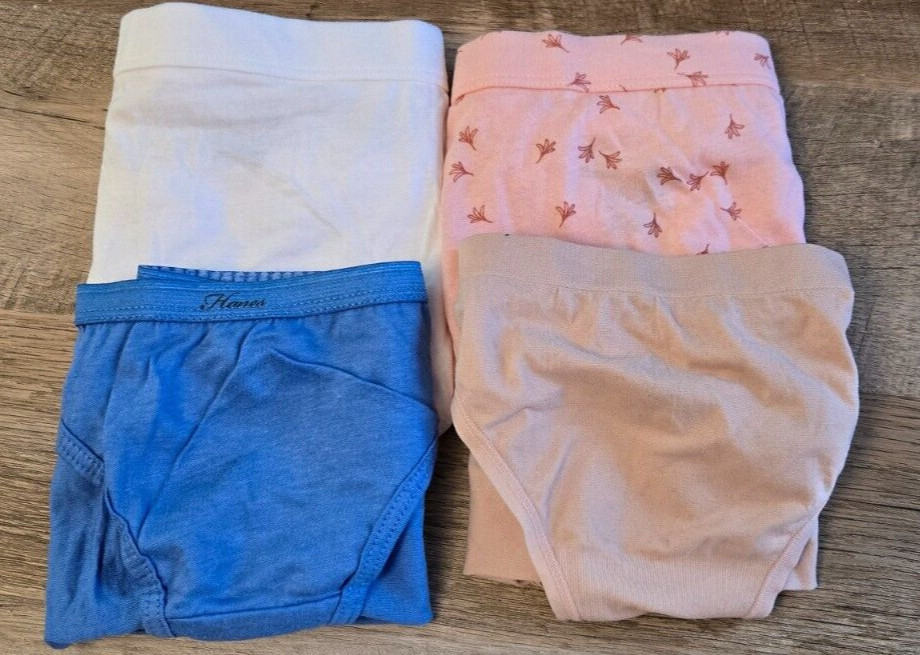 (4 Pk) HANES Women’s Underwear Assorted Colors & Styles Size 6/M