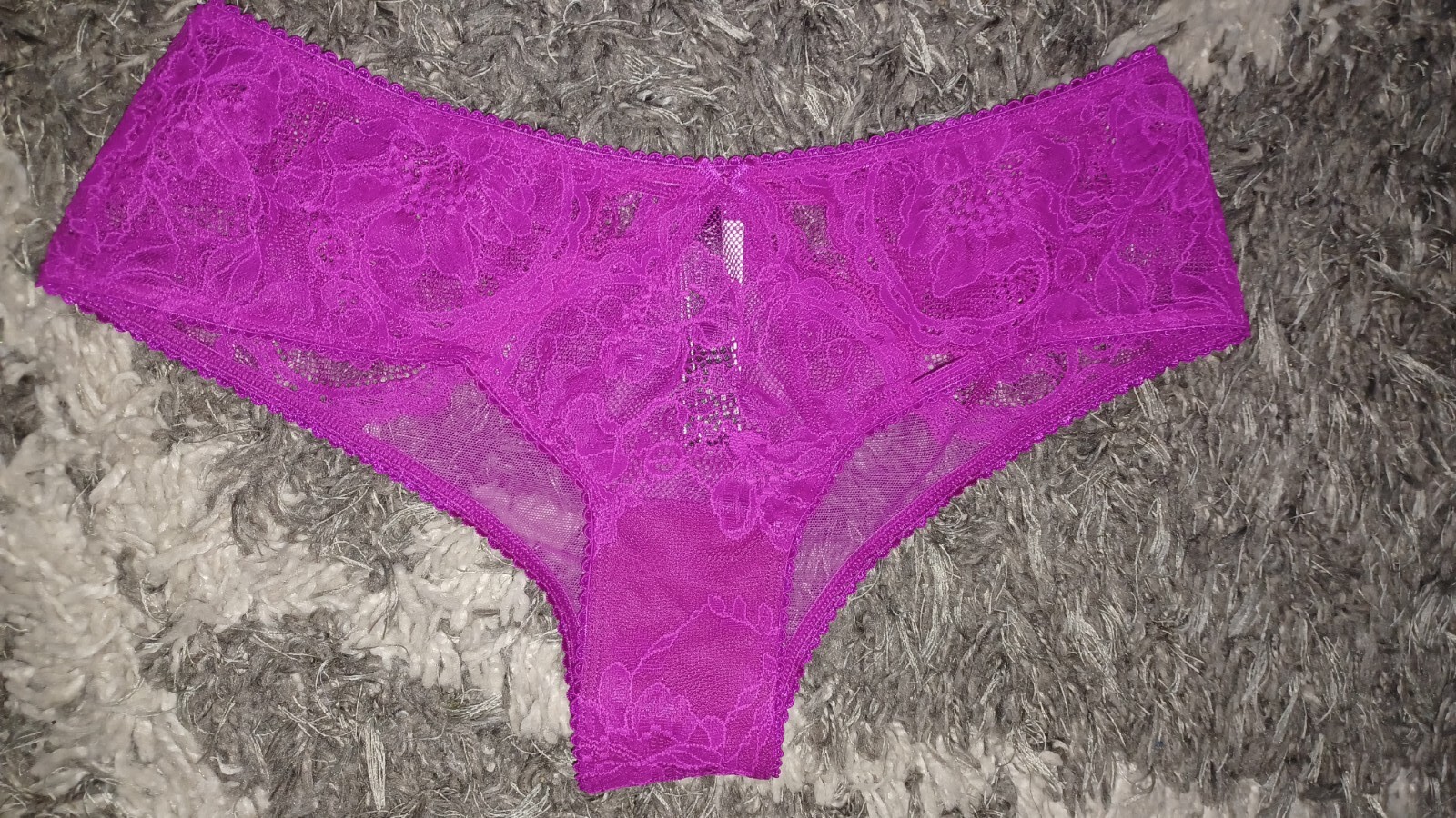 VS very sexy sheer mesh cut out cheeky panty NEW size small magenta