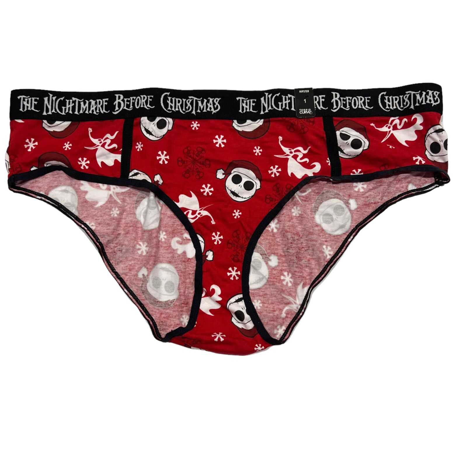 NWT TORRID Hipster Pantie Sz 1X Disney Nightmare Christmas Santa Black Red