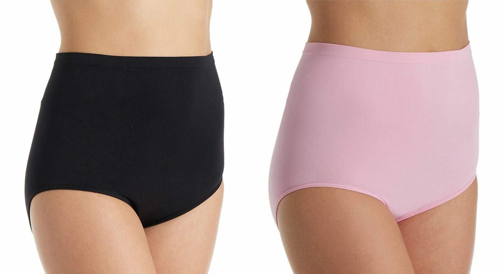 Rhonda Shear 2pk Women’s Natural Waist Seamless Pink & Black Panty Size S
