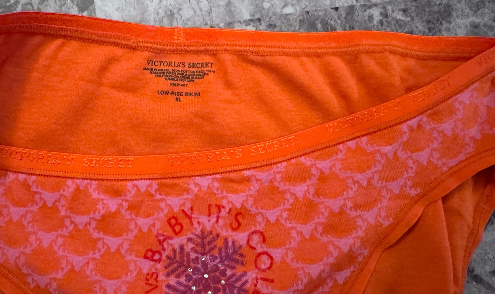 VICTORIA’S SECRET XL REINDEER SNOWFLAKE 100% COTTON VINTAGE RARE BIKINI PANTIES