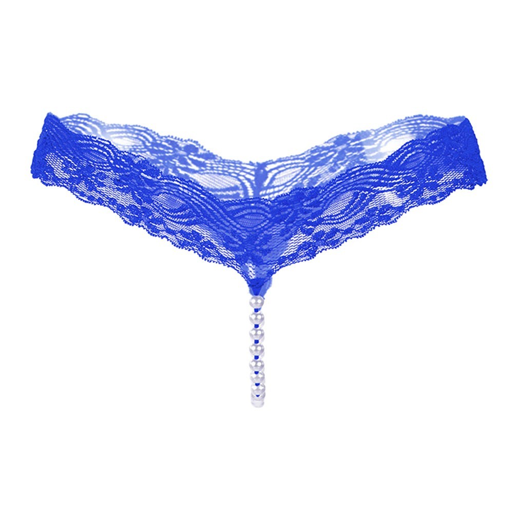 Sexy Lace Underwear Transparent Thong Lingerie Pearls G String Panties